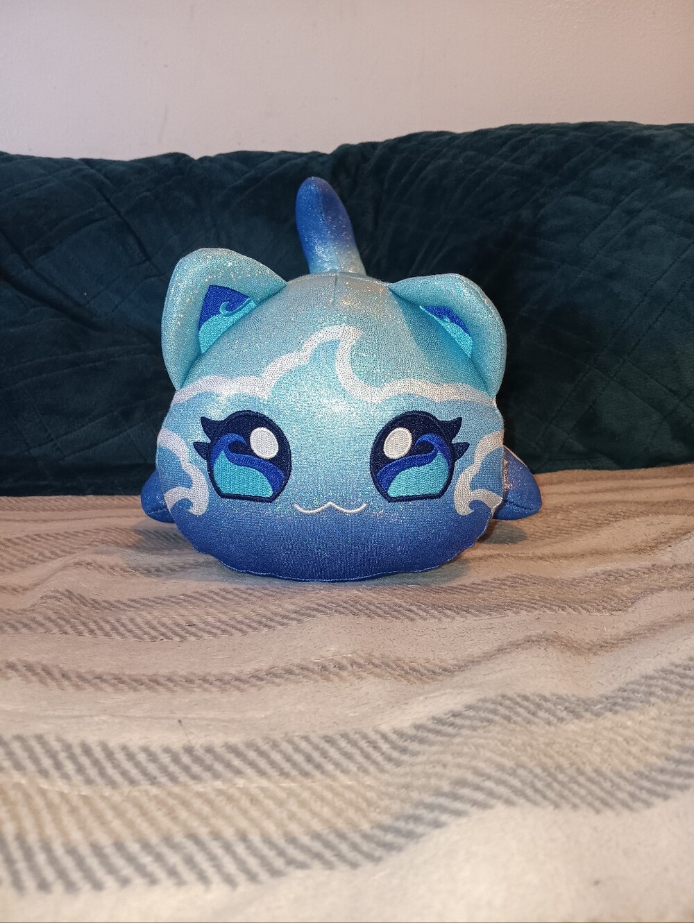 Blue Glitter 11 Inch Meemeow - Cute Cat Design